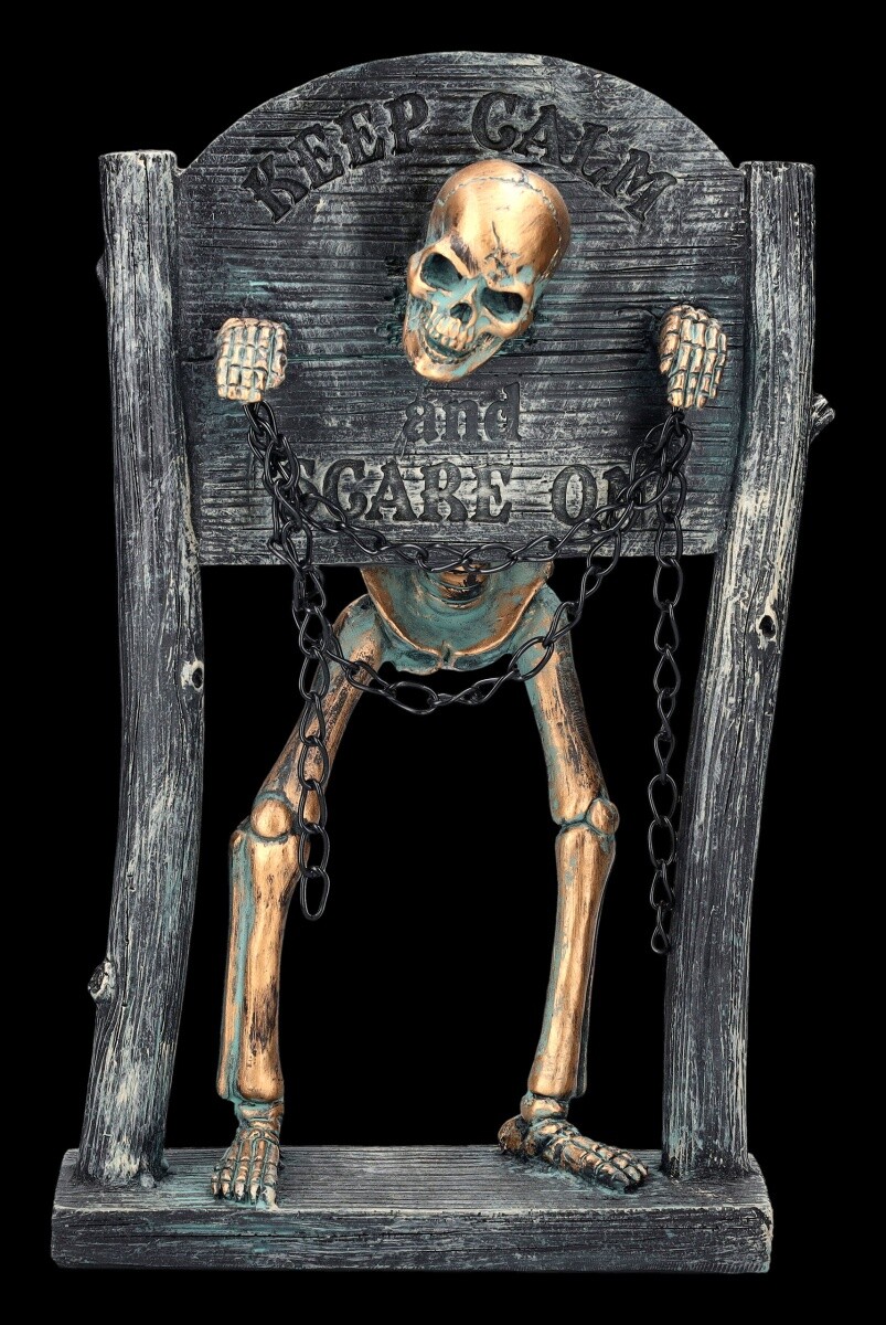 Skeleton Figure on Pillory | Fantasy Gothic Decorative Figure 28cm