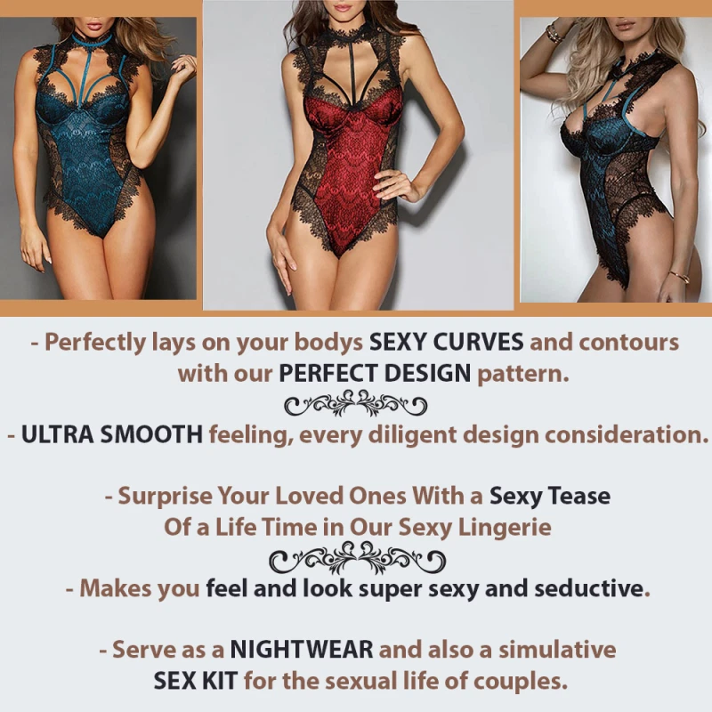 Sexy Nightwear Victoria Push Up Bra Secret Women Lingerie Bodysuit G-string Neck - Image 3 of 4