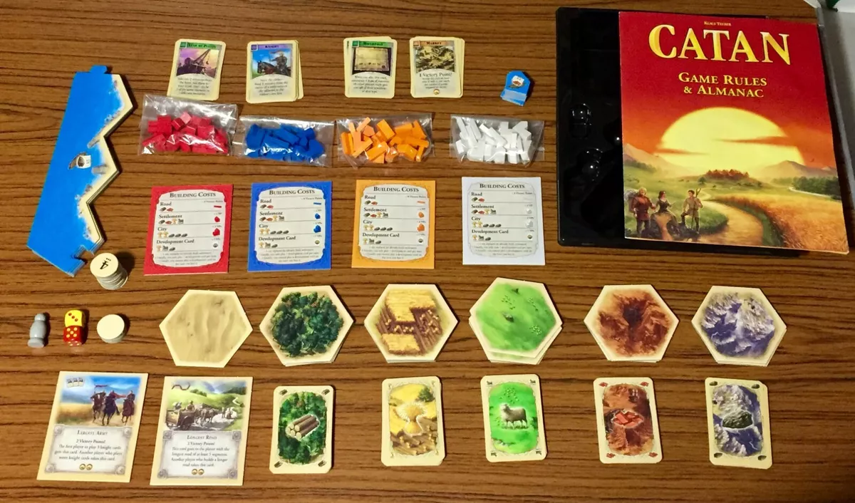 Settlers of Catan Replacement Pieces Parts Cards Tiles Roads Cities Board Game