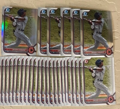 (x28 Lot) Jaison Chourio 2022 Bowman Draft REFRACTOR Chrome #189 Guardians RC