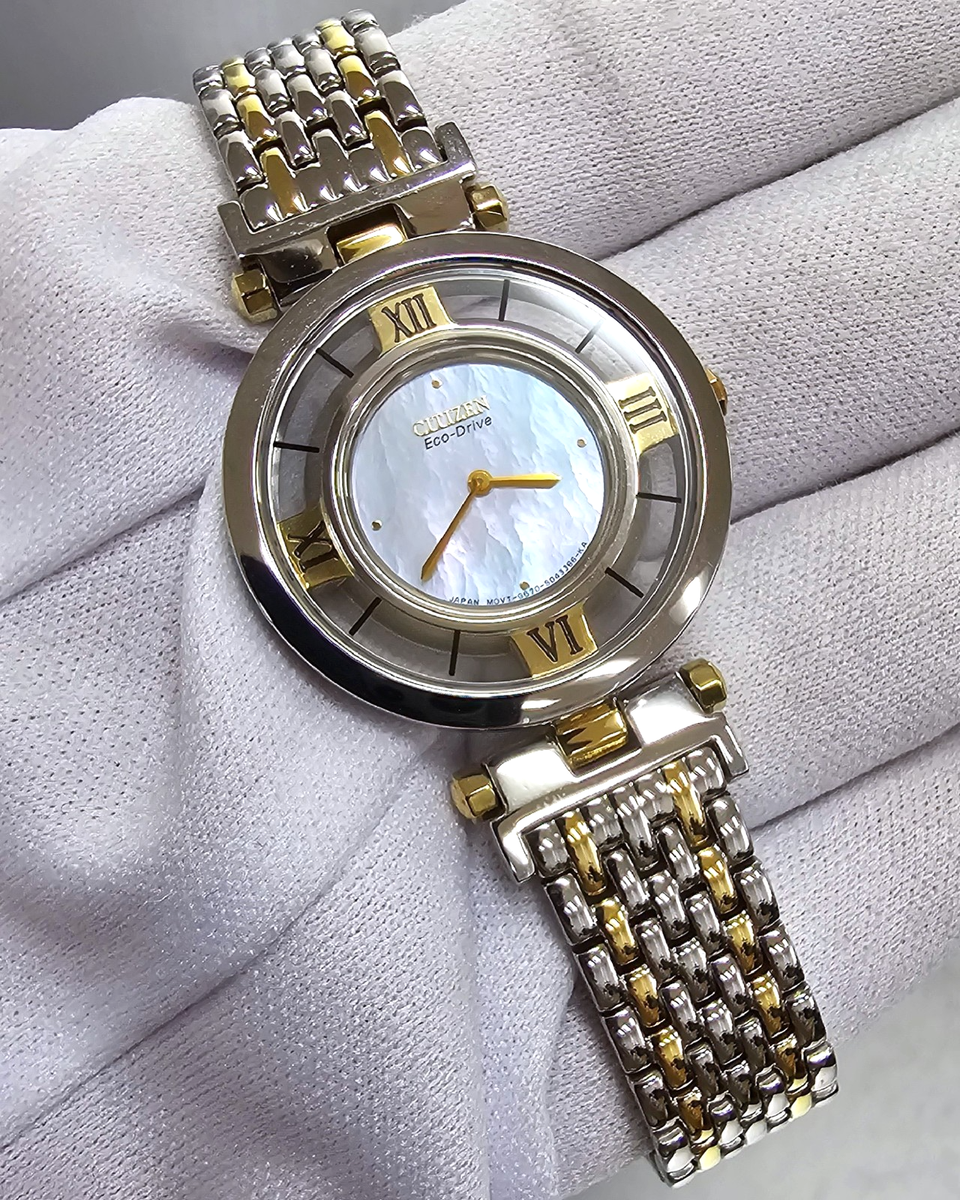 Citizen Stiletto Eco-Drive 28 MM MOP Dial Two-Tone Women's Watch