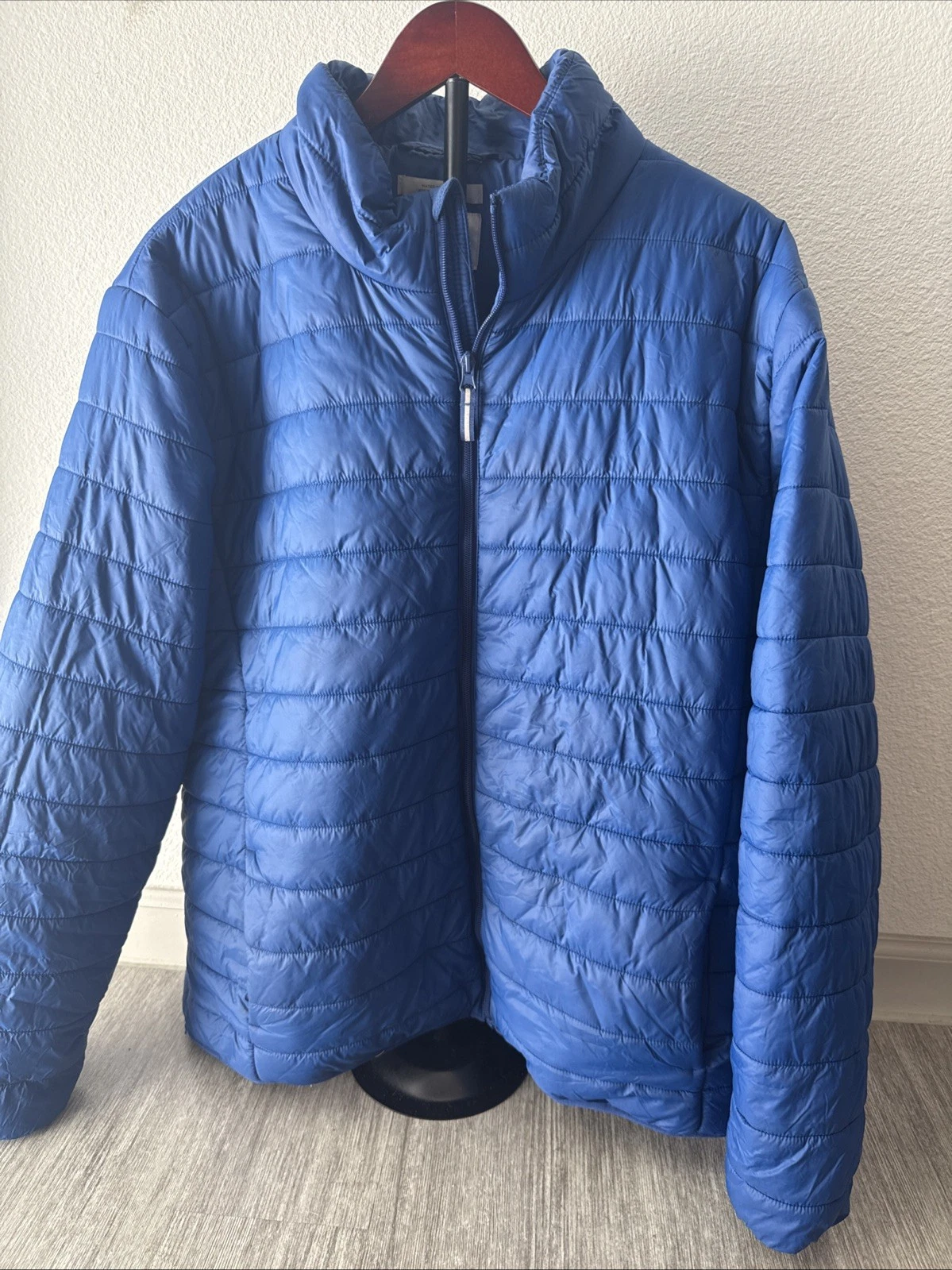 Goodfellow Mens Water Resistant Puffer Jacket Sz XXL Navy Blue Full Zip