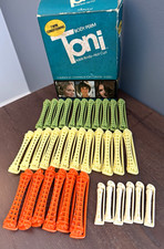 Vintage Toni Perm Box and 35 Swing Arm Perm Rods, Four Sizes