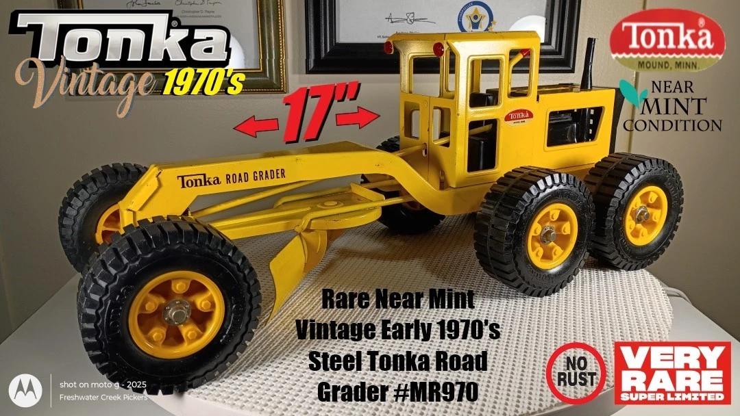 Tonka Road Grader 黄色 Tonka Yellow Road Grader Vintage Manufacture Diecast Construction