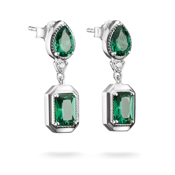 Thomas Sabo Ohrstecker Oktagon SmaragdgrüN Elyndra Silber H2334-166-6-image