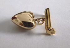Vintage Brosche Herz Puffi Gold Ton Anstecknadel Pin Herzbrosche Chic Edel