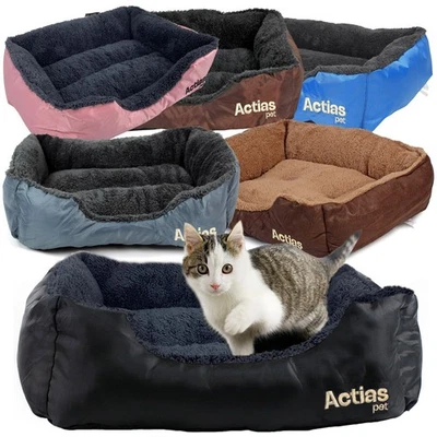 ACTIASPET Cat Kitten Small Dog Bed Puppy Pet Soft Fleece Comfort Cushion Sleeping Washable