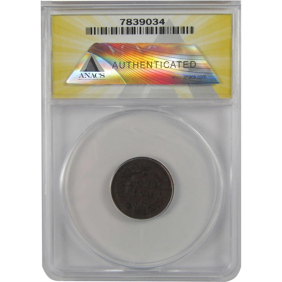 1875 Indian Head Cent VF 25 Details ANACS Penny 1c Coin SKU:I22277 - Image 2 of 4