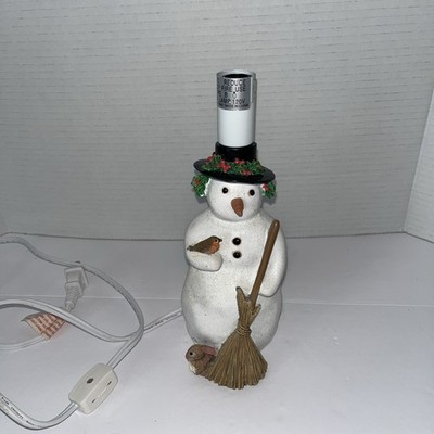 Vintage Hallmark Snowman Accent Lamp Nature Christmas Marjolein Bastin Untested