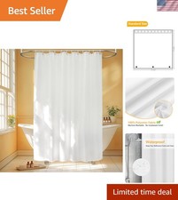 Waterproof Fabric Shower Curtain Liner with 3 Extra-Large Magnets, 72 x 72 in...