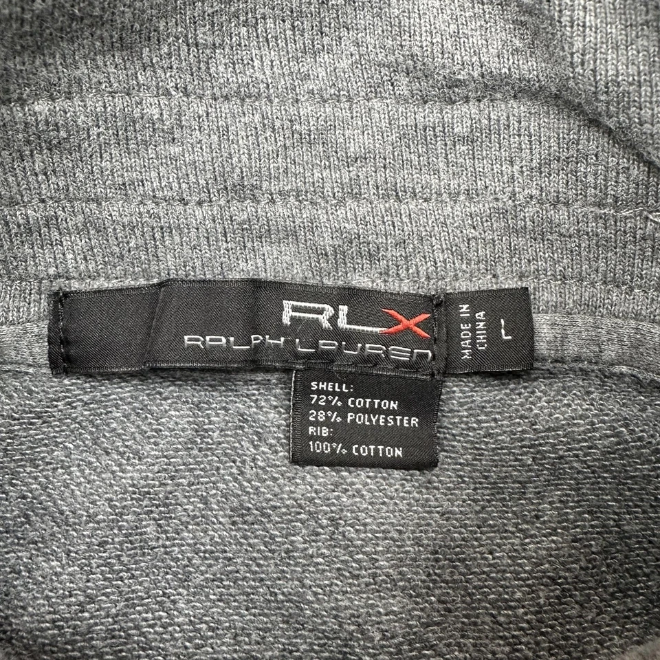 Pullover RLX Ralph Lauren Para Hombres Grande Gris Cuarto Cremallera Cuello Simulado Bolsillo en el Pecho Foto 4 de 4