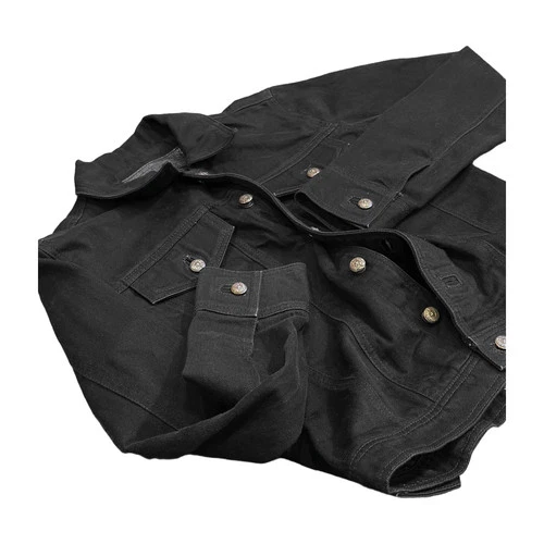 Chrome Hearts Black Denim Leather Cross Patch Trucker Jacket Size L image 3