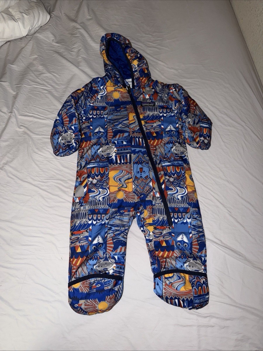 Patagonia Infant 3-6 Months Boys Reversible Puff-Ball Bunting