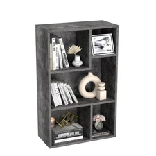 5 Cube Modern Bookcases, 3 Tier Bookshelves, 31 Inch High Cubby Storage Organ...