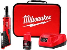 Milwaukee M12IR-201B 12V 3/8" Cordless Impact Ratchet Kit, 2 Ah + Charger + Bag
