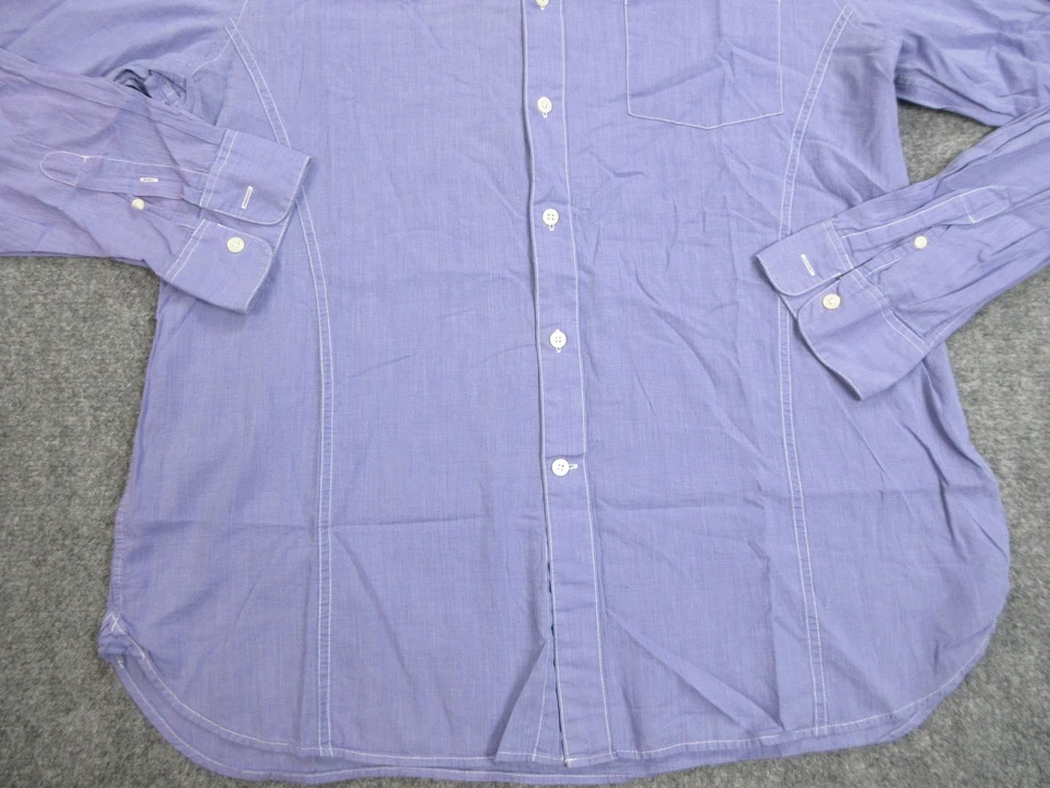 John Varvatos Shirt Mens XL Purple Button Up Long Sleeve Pocket Casual USA - Image 2 of 4