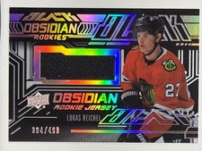 2022-23 SPx #ORJ-LR Lukas Reichel UD Black Obsidian Rookies Jersey #/499