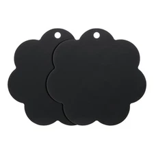 2pcs Induction Cooktop Protector Mats, Flower Shape (Black)