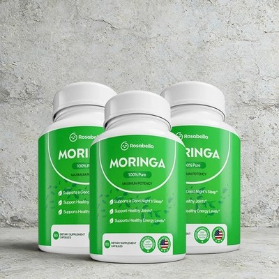 NEU Moringa Kapseln 3er-Pack Unterstützung für Abwehr und Darm Unisex 180Kapseln