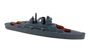 Vintage TootsieToy Battleship Gray Zamak Diecast Toy Warship Boat Model Metal