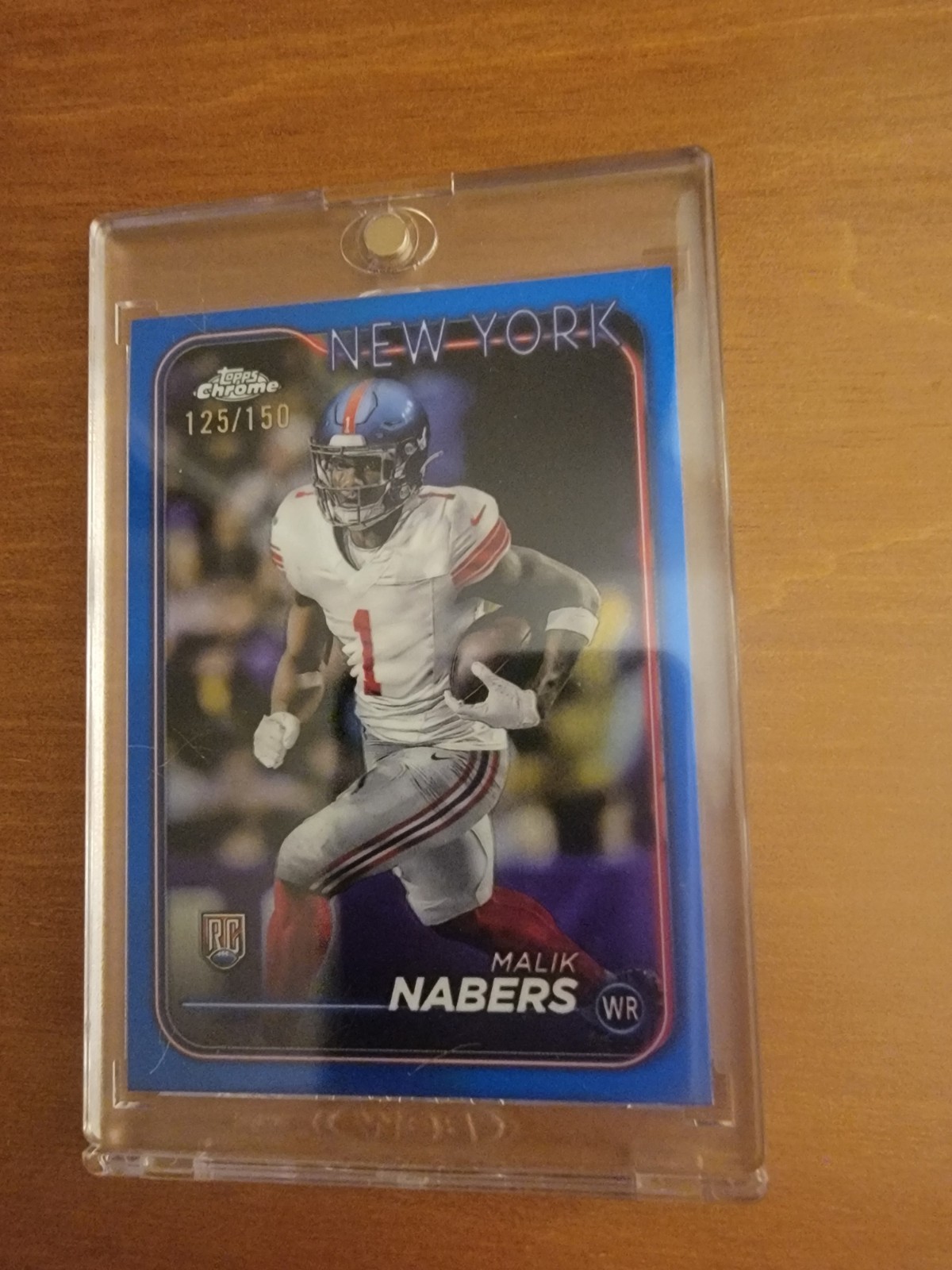 2024 Topps Chrome - Rookies Malik Nabers #205 Blue Refractor /150 (RC)