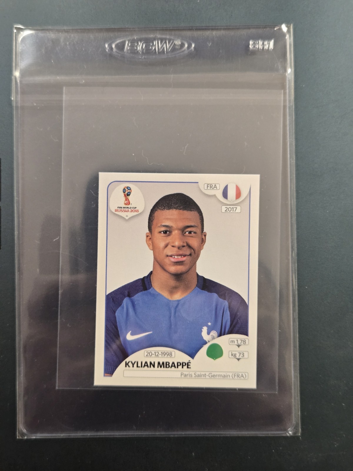 Kylian Mbappe 2018 Champs Panini World Cup Stickers #209 Black Back