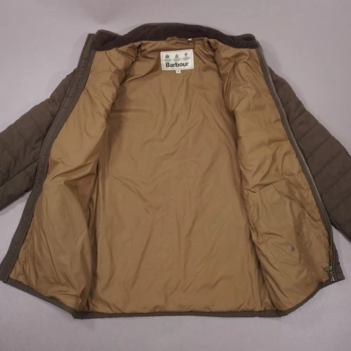 Barbour Quilted Shooting Jacket Full Zip Mens Medium Brown Pockets image 4