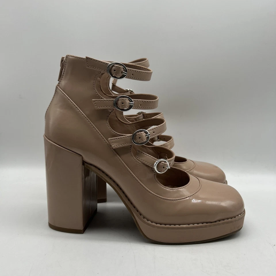 Zapatos de salón GB Mary Jane Plantform para mujer 8,5 nude con correa al tobillo bloque tacón alto Foto 2 de 4