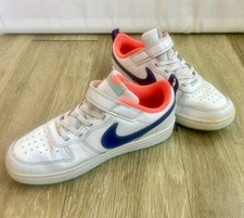 Nike Court Borough Low 2 Kids Shoes 3Y White Blue Purple Dust BQ5451-112 Clean