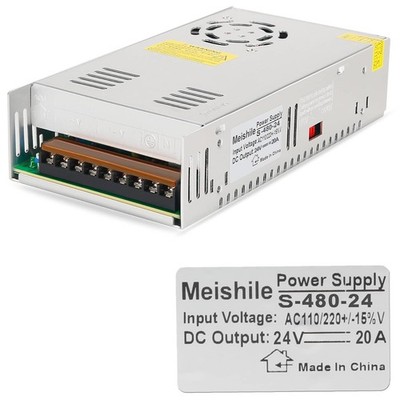 MEISHILE Power Supply DC 24V 20A 480W Transformer Switch Power Supply 230V AC