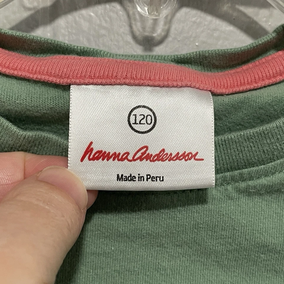 Hanna Andersson Girls Hot Air Balloon Long Sleeve Tee Size 6-7 120cm Green - Image 2 of 4