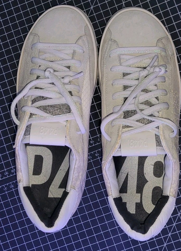 P448 John Embossed Leather Snake Python Suede Sne… - image 6