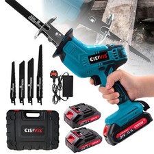 2 Battery 21V Reciprocating Saw Cordless Hand Saw Electric Wood Metal Cutter