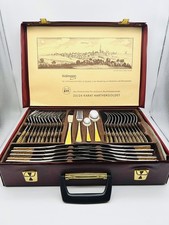 ✨ Set posate Solingen 70 pezzi | 12 persone | placcato oro duro 23/24 carati