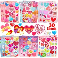 Valentine Heart Stickers - 490PCS for Kids Crafts, Party Favors, and Decor