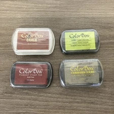 4 New Sealed Color Box Stamp Ink Pad 4 Different Colors Sealed