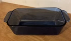 Vintage Pyrex 213-R Cobalt Blue Glass Bread Loaf Pan 1.5 Qt 1.5L  8.5”X4.5”x2.5”