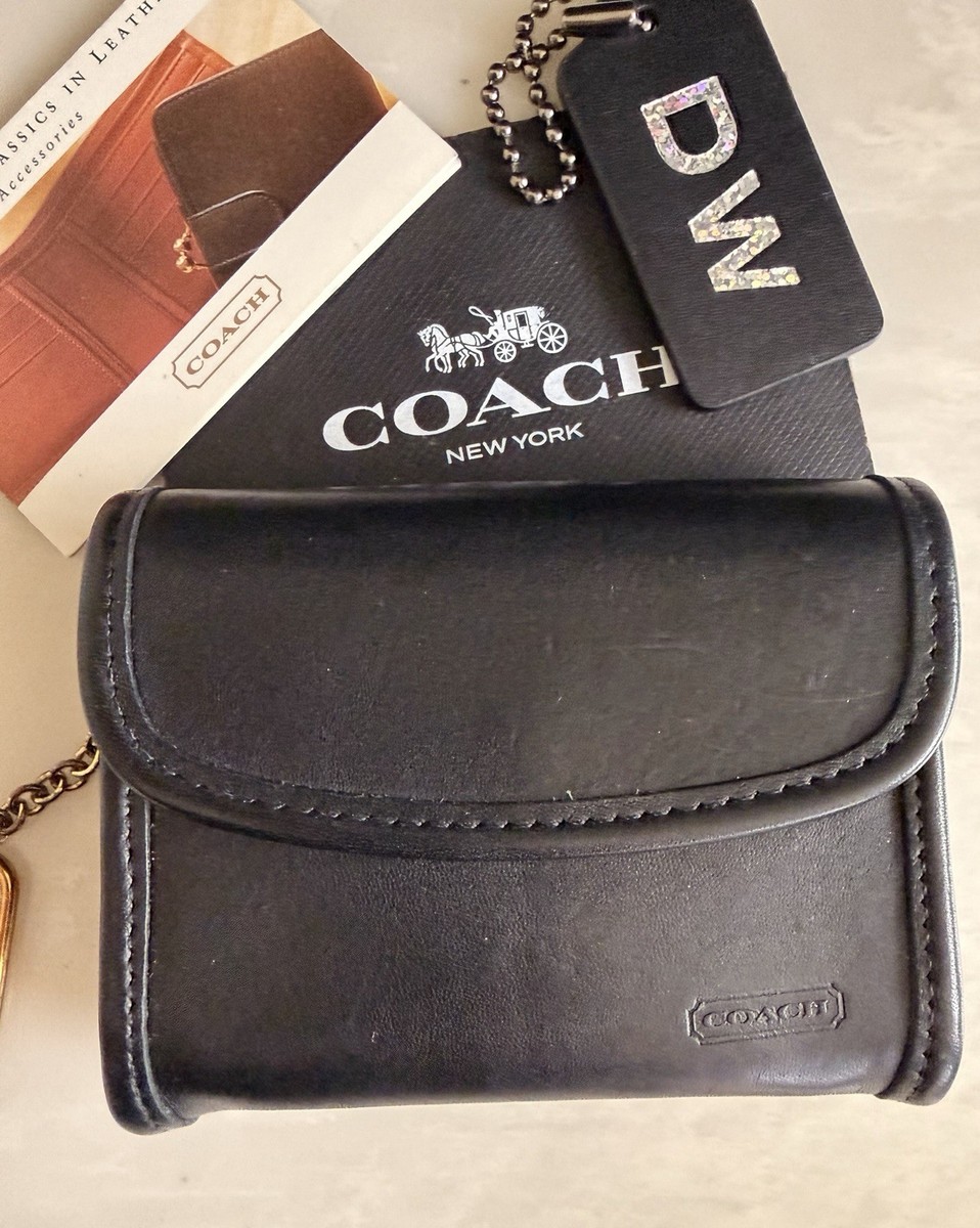 COACH VINTAGE BLACK LEATHER MULTIFUNCTION WALLET | eBay
