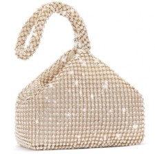 Women's Authentic Rhinestone Sparkling Glitter Clutch Purses For Party. Gold
