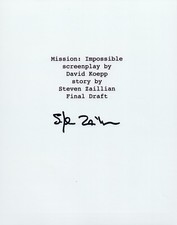 Steven Zaillian Signed Autographed MISSION IMPOSIBLE Movie Script COA VD