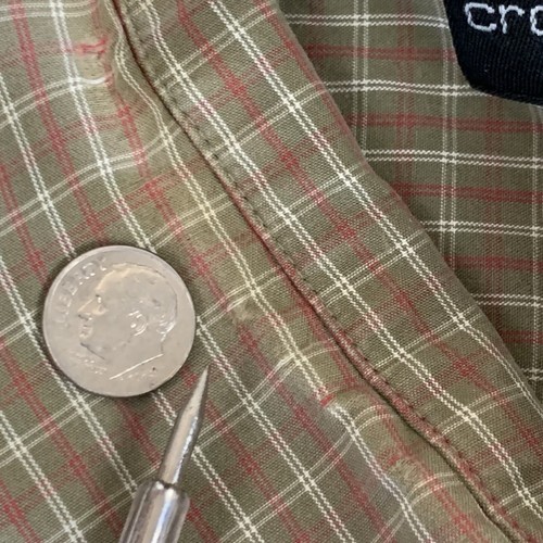 Camisa de vestir Croft & Barrow para hombre a cuadros con botones manga corta para hombre L marrón - Imagen 9 de 9