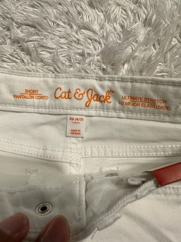 Cat & jack Girl Shorts jeans Ultimate stretch White Size XS(4/5) - Picture 4 of 7