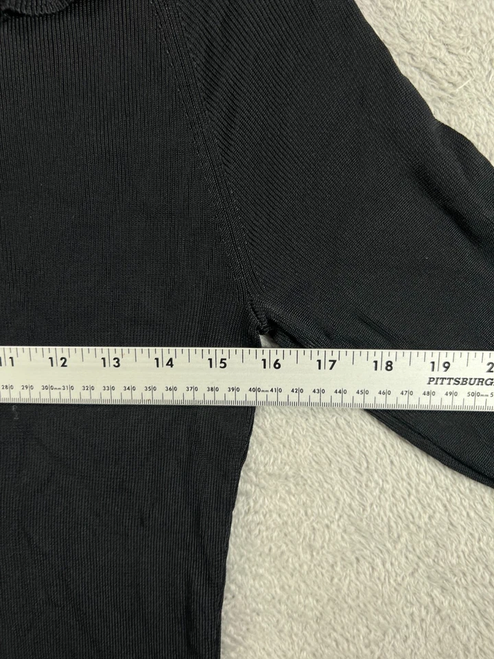 Blusa Cyrus Mujer Pequeña Prendas para el torso Negra Nylon Cuello con Volantes Manga 3/4 Damas Foto 3 de 4