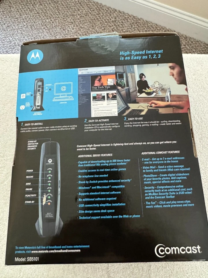 ⭐️⭐️⭐️⭐️⭐️ Motorola Surfboard SB5101 Cable Modem - Image 3 of 4