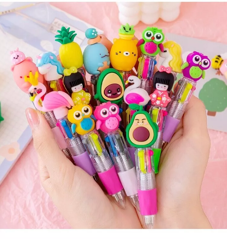 Kawaii Mini Ballpoint 4 Colors Retractable 20 Pens Cute Cartoon