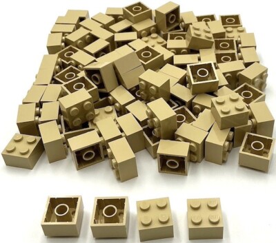 Lego 100 New Tan Bricks Building Blocks 2 x 2 Stud Parts