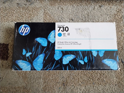 2022 Genuine HP 730 Cyan 300ml Cartridge P2V68A DesignJet T1600 T1700 T2600 Seal
