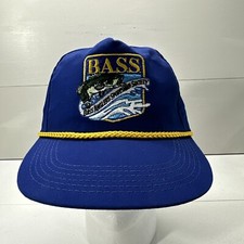 Vintage B.A.S.S. Bass Anglers Sportsman Society Snapback Rope Hat Made In USA