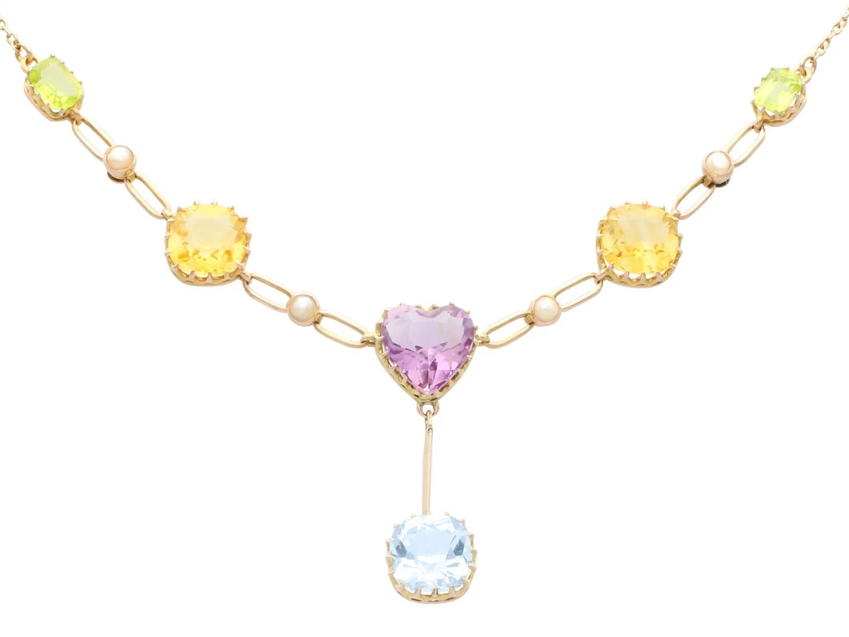Aquamarine and peridot necklace cheap