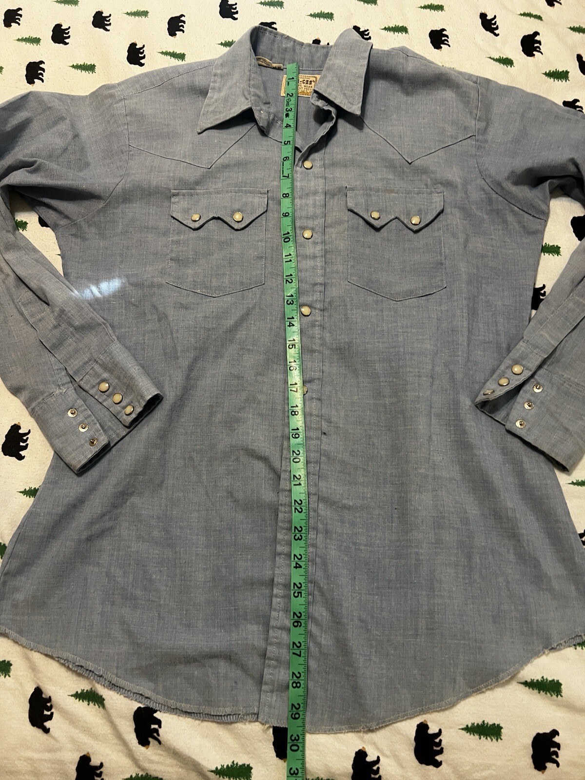 Vtg Dee Cee Western Snap Button Panel Back Chain … - image 6